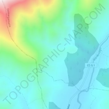 Alvaoの地形図、標高、地勢