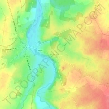 Saint-Pierreの地形図、標高、地勢