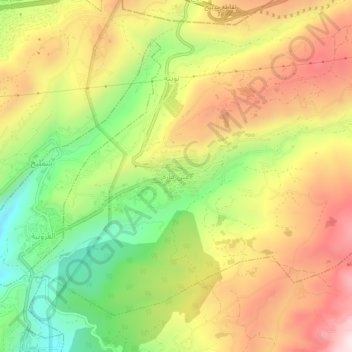 Ain Daraの地形図、標高、地勢