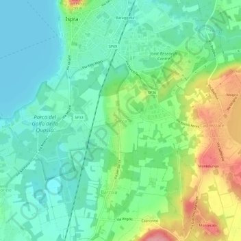 Barzaの地形図、標高、地勢