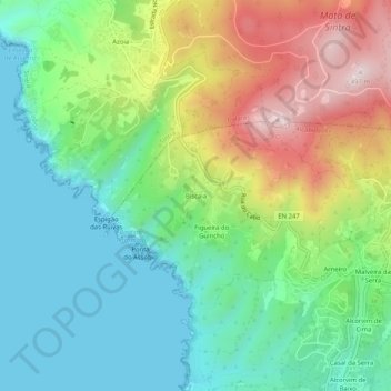 Biscaiaの地形図、標高、地勢