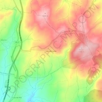 Vale Abrigosoの地形図、標高、地勢