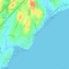 West Shoreの地形図、標高、地勢