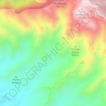 Boca de Foixの地形図、標高、地勢