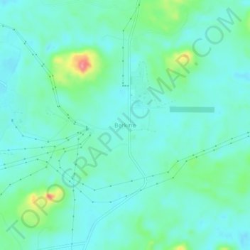 Berkineの地形図、標高、地勢