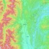 大町市の地形図、標高、地勢