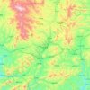 平泉市の地形図、標高、地勢