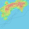 高知県の地形図、標高、地勢