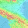 エミリア＝ロマーニャ州の地形図、標高、地勢