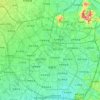 青羊区の地形図、標高、地勢