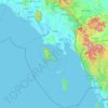トラート県の地形図、標高、地勢