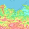 スキクダ県の地形図、標高、地勢