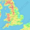 イングランドの地形図、標高、地勢