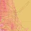 シカゴの地形図、標高、地勢