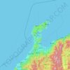 石川県の地形図、標高、地勢