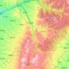 中陽県の地形図、標高、地勢