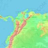 コロンビアの地形図、標高、地勢