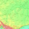 ブリーラム県の地形図、標高、地勢