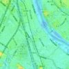 北谷町の地形図、標高、地勢