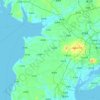 遂渓県の地形図、標高、地勢