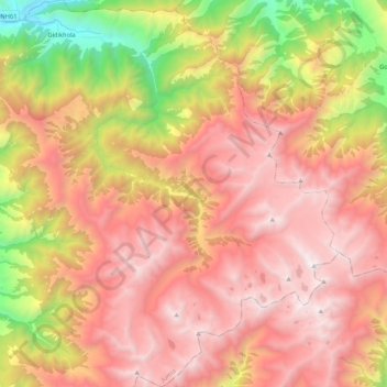 Hakuの地形図、標高、地勢
