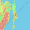 樺太の地形図、標高、地勢