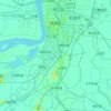 鏡湖区の地形図、標高、地勢