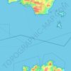 Corse-du-Sudの地形図、標高、地勢