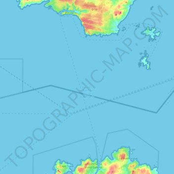 Corse-du-Sudの地形図、標高、地勢