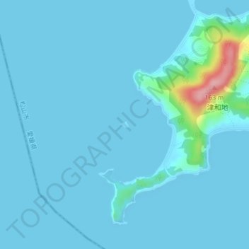 竹ノ子島の地形図、標高、地勢
