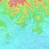 足利市の地形図、標高、地勢