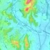 옥길동の地形図、標高、地勢