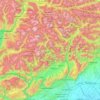 Dolomitiの地形図、標高、地勢