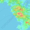 葉山町の地形図、標高、地勢