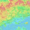 岡山県の地形図、標高、地勢