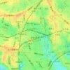 奥沢二丁目の地形図、標高、地勢