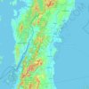 チュムポーン県の地形図、標高、地勢