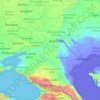 南部連邦管区の地形図、標高、地勢