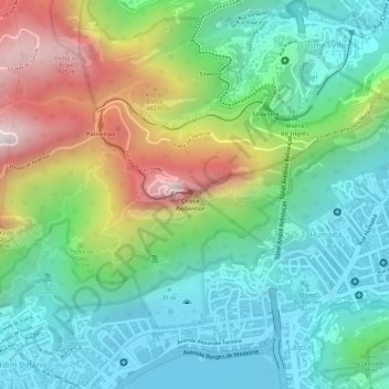 Cristo del Corcovadoの地形図、標高、地勢