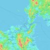 北九州市の地形図、標高、地勢
