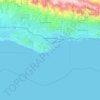 サンタバーバラの地形図、標高、地勢