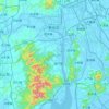 新会区の地形図、標高、地勢