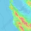 San Mateo Countyの地形図、標高、地勢