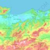 エル・タルフ県の地形図、標高、地勢