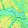 新小川町の地形図、標高、地勢
