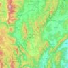 ラムプーン県の地形図、標高、地勢