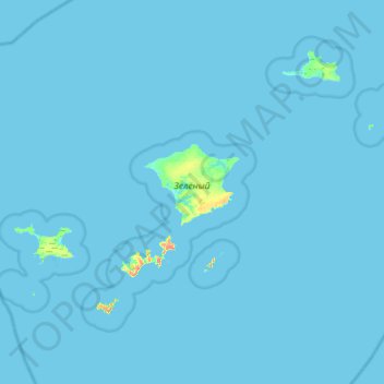 歯舞群島の地形図、標高、地勢