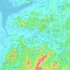 牙山市の地形図、標高、地勢