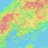 広島県の地形図、標高、地勢
