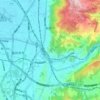 柏原市の地形図、標高、地勢